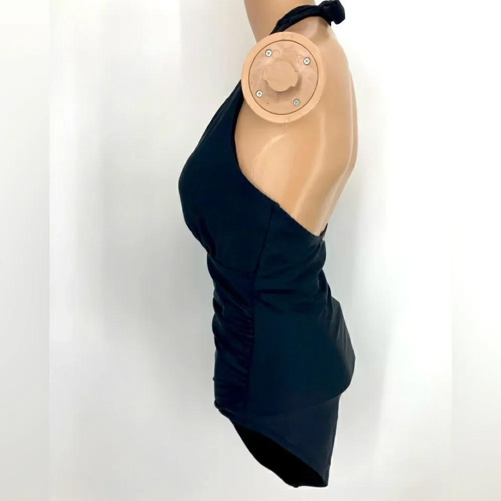 NWT DKNY Black One-Piece Swimsuit Size M/10 - Picture 6 of 12
